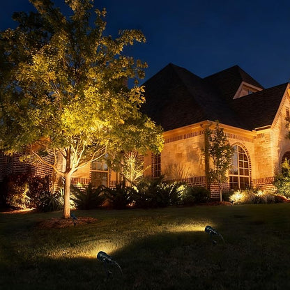 COLOER All-in-One Low Voltage Landscape Lighting Kit, 8 Pack 5W Landscape Lights with Transformer and Connectors, IP65 Waterproof Outdoor Spot Lights for Pathway Yard Garde