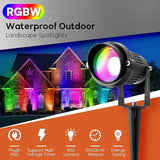 Junview Christmas Spotlight Outdoor 120V LED Spot Lights Outdoor RGB 12W Color Changing Landscape Lights with | Lumora