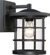 Quoizel Asheville Outdoor Wall Lantern, 10.5 Inch 1-Light Seaside Armour Oil-Rubbed Bronze Wall Sconce, Industrial | Lumora