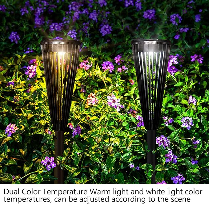Solar Pathway Lights, 6 Pcs Waterproof LED Landscape Lamps, IP65 Rated - Automatic Lighting, Intelligent Sensing, Outdoor Garden and Lawn Use