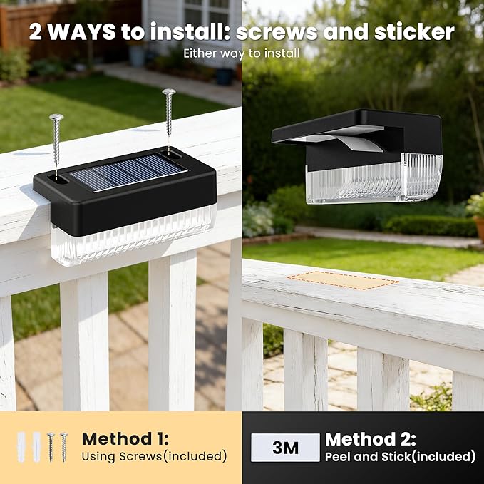 Solar Deck Lights Outdoor 20 Packs, Solar Powered LED Step Lights Waterproof Outdoor for Deck, Step, Fence, Wall | Lumora