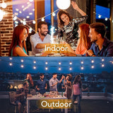 100FT LED Outdoor String Lights Patio Light with 52 Shatterproof G40 Dimmable Globe Bulb, 2-Pack 50FT Waterproof | Lumora