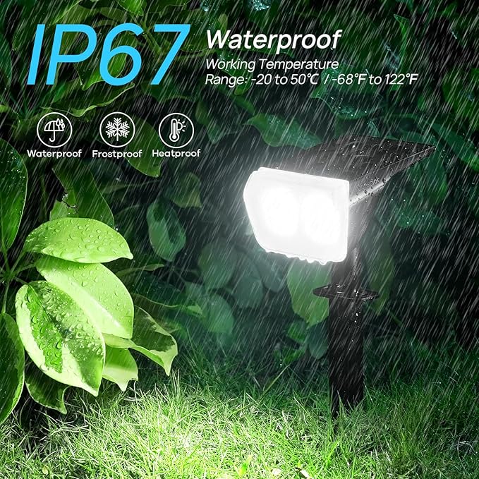 Consciot Solar Spot Lights Outdoor Waterproof, 24 LED Dusk-to-Dawn Solar Outdoor Lights, 2 in 1 Adjustable Wall | Lumora
