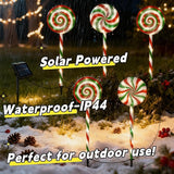 Christmas Lollipop Pathway Lights-5 Pack Solar Powered Outdoor Garden Path Lights Xmas Candy Cane Landscape | Lumora