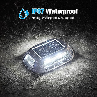 VOLISUN Solar Driveway Lights Dock Deck Lights 8 Pack,9 Colors in 1 Led IP67 Waterproof Outdoor Warning Step Light for Driveway Sidewalk Pathway RGB