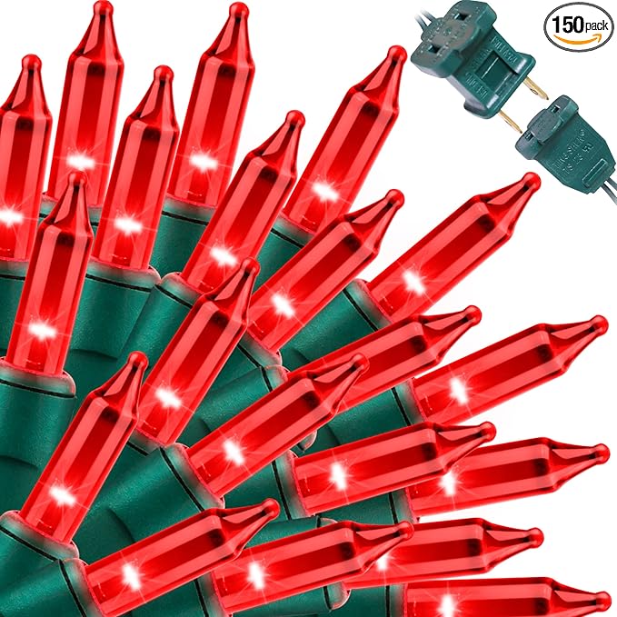 LAMPHOME Red Valentines Day Decor Lights,150 Count 31.9FT Mini Valentine's Lights,Red Christmas String Fairy Lights | Lumora
