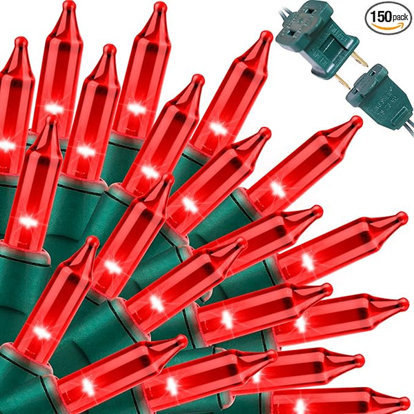 LAMPHOME Red Valentines Day Decor Lights,150 Count 31.9FT Mini Valentine's Lights,Red Christmas String Fairy Lights | Lumora