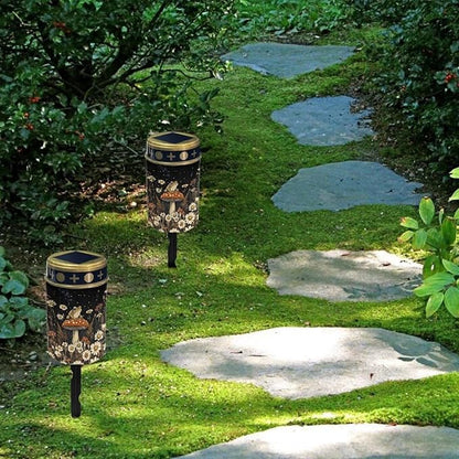Mushroom Frog Cemetery Cross Solar Lights Solar Light Outdoor for Cemetery, LED Waterproof Solar Lights for Garden, Balcony, Yard, Memorial Gifts
