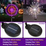 4 Pack Solar Halloween Lights Outdoor, 720 LED Orange & Purple Solar Firework Lights with 8 Lighting Modes | Lumora