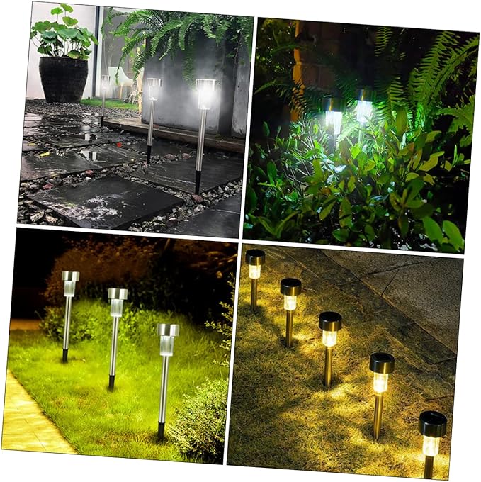 BESTonZON 6pcs Solar Ground Lamp Solar Path Light Garden Landscape Lamp Led Lighting Outdoor Decorative Lights for Courtyard Villa