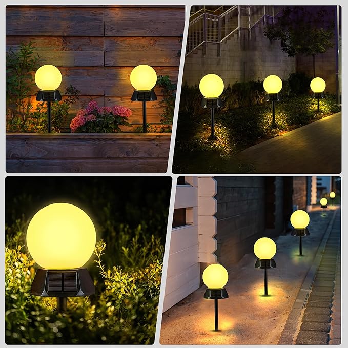 BlcTec Solar Pathway Lights Outdoor, Warm White Path Lights with 3-Sided Solar Panels, 18H Runtime, IP65 | Lumora