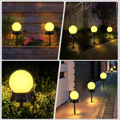 BlcTec Solar Pathway Lights Outdoor, Warm White Path Lights with 3-Sided Solar Panels, 18H Runtime, IP65 Waterproof, Auto On/Off for Patio, Garden, Lawn, Driveway, Yard, Landscape Decor, 6 Pack