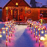 12 Pack Outdoor Christmas Decorations Solar Candy Cane Lights Solar Christmas Pathway Lights Outdoor Waterproof | Lumora