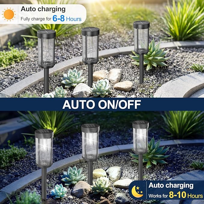 EXCMARK 16 Pack Outdoor Solar Lights Waterproof for Yard Garden Walkway Pathway Lawn Decorative Contemporary | Lumora