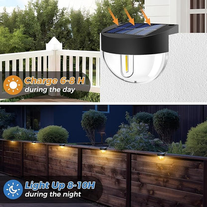 btfarm 16 Pack Solar Deck Lights Outdoor Waterproof, Retro LED Patio Lights Solar Powered, Solar Fence Light for Outside Railing Porch Steps Garden Post Decor, Warm White