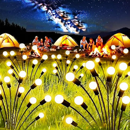 Solar Garden Lights Outdoor Waterproof Upgraded Flexible Titanium Wires Wind Swaying Firefly Lights for Patio Yard Pathway Unique Dancing Solar Decor Gifts for Women Christmas (6Pack)