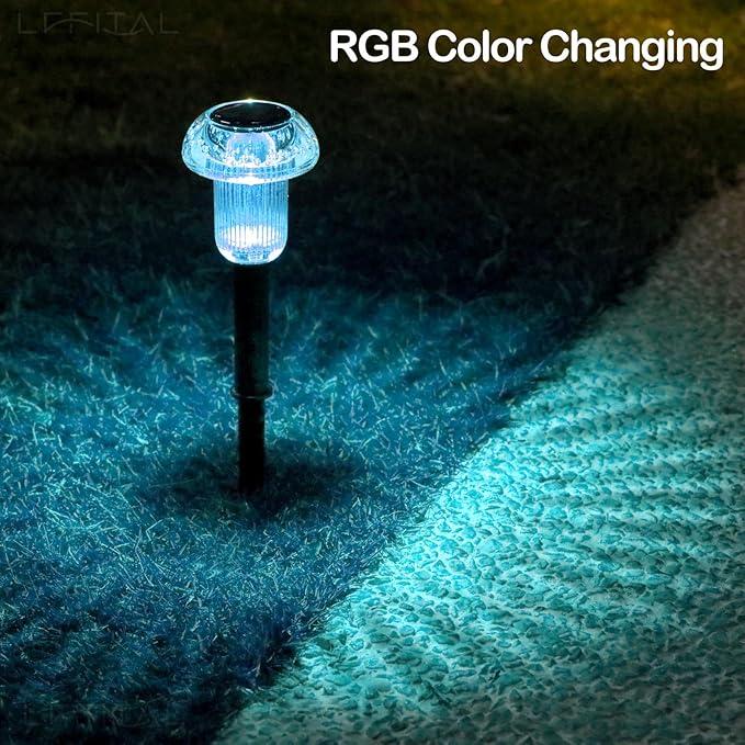 16 Pack Solar Lights Outdoor Waterproof Pathway Lights Solar Powered LED Mushroom Garden Lighting Stake for Outside | Lumora