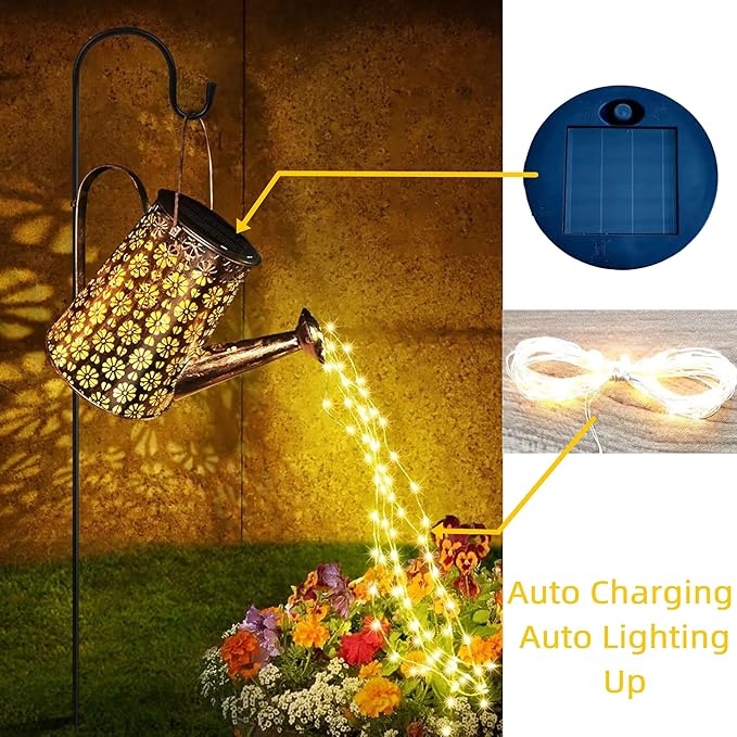 2pcs Solar Light Replacement Top Parts /Replacement Solar Light Tops for Lanterns/2.4inch Round Panel Lantern Lid with String Lights for Outdoor DIY Flower Lights