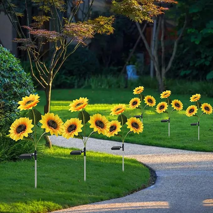 Sunflower Solar Lights,Waterproof Pathway Lamp - Solar Sunflowers Outdoor Waterproof | for Backyard Patio Driveway Walkway Lawn Flowerbed Garden Trees Yard Porch