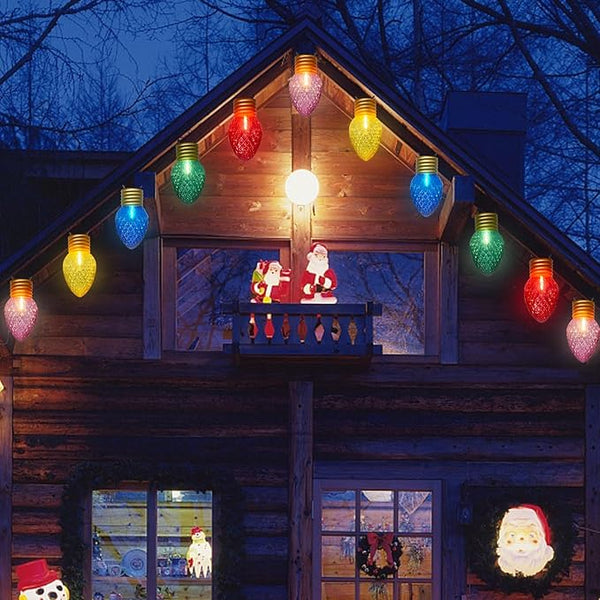 16Ft Jumbo LED Multicolor Christmas String Lights Outdoor with 10 LED Strawberry Bulb, Connectable Hanging String | Lumora