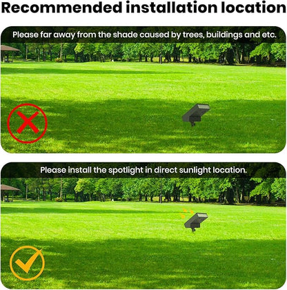 Solar Landscape Lights Outdoor, 3000K Dimmable Solar Pathway Lights, 500LM Solars Spot Light IP65 Waterproof for Walkway Lawn Yard, 2pcs