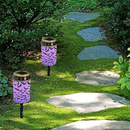 ZOUTAIRONG Solar Light for Cemetery Grave 2 Pack Solar Garden Lights Landscape Lighting & Accessories Solar Pathway Lights Outdoor Cemetery Solar Lights for Grave Solar Lights Helloween Bat