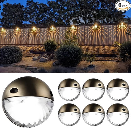 LEONLITE Unique Rays LED Low Voltage Deck Lights Outdoor, 12V Landscape Step Railing Fence Light, Aluminum, 3000K Warm White, IP65 Waterproof, Landscape Deck Light for Backyard, Bronze, Pack of 6