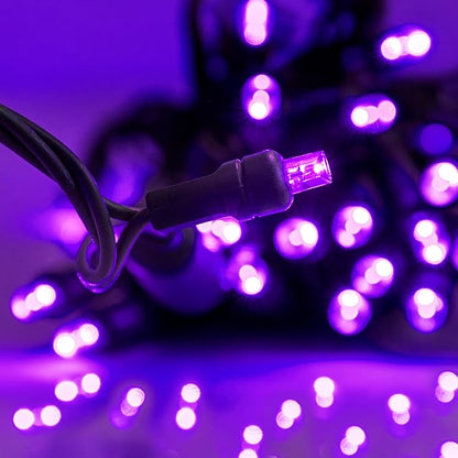 Pro Christmas LED Christmas Lights – 70 Count Wide Angle Conical String Lights – Professional Grade Indoor/Outdoor Commercial Holiday Light Set for Trees, Bushes, & Décor – Purple