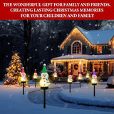 4 Pcs Christmas Snowman Pathway Lights Solar Outdoor Snowman Stakes Lights LED Waterproof Decorative Lamp Christmas | Lumora