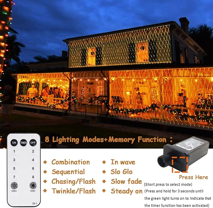 ZAIYW 660 LED Net Lights Outdoor Mesh Lights, 20Ft x 13Ft Large Christmas Net Lights Plug in with Remote Control Timer for Bushes Xmas Shrubs Wall Wedding Tree Decor (Warm White)