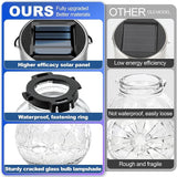 Solar Hanging Lanterns Outdoor: 12 Pack Cracked Glass Ball Lights with Hook - Waterproof Color Changing Globe | Lumora