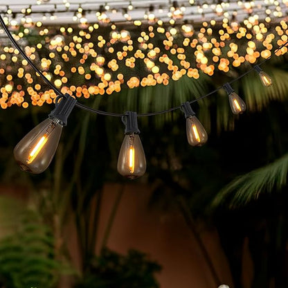 JONATHAN Y 10' Black - LED 10-Light Indoor/Outdoor String Lights, Half-Chrome Bulbs, Rustic Industrial Edison Lights for Patio Deck Backyard Wedding Party Decor (JYL8704C)