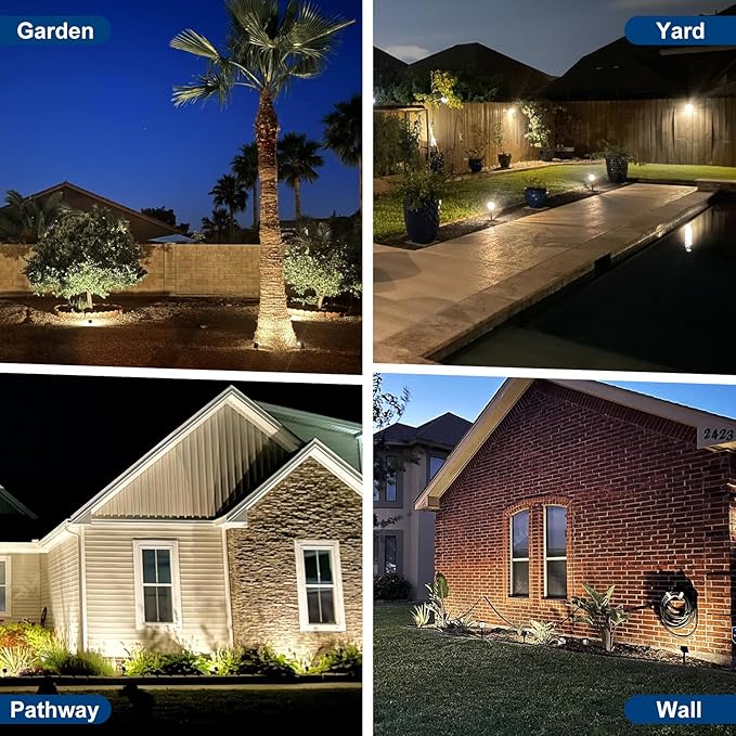 Solar Spot Lights Outdoor, 2 Pack Outdoor Solar Lights for Yard Waterproof, 4 Lighting Modes Solar Landscape | Lumora