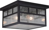 VAXCEL Mission Bronze Square Outdoor Flush Mount Ceiling Light Clear Glass | Lumora