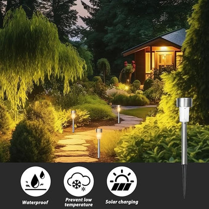 Solar Lights Outdoor Waterproof, 24 Pack Bright Pathway Lights, Solar Pathway Light with Auto On/Off, Warm White Light for Garden,Yard,Walkway and Landscape