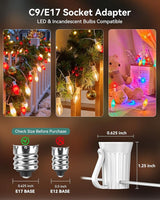 Commercial 1000FT C9/E17 Christmas Light Sockets Set Spool, C9 Christmas Stringer - Outdoor Security Flood Light | Lumora