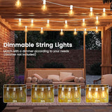 Outdoor String Lights, 100FT LED Patio String Light, String Lights for Outside with 53 LED Bulbs (3 Spare), White | Lumora