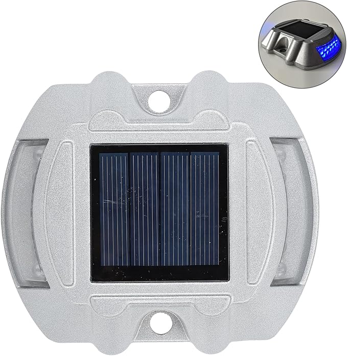 Haofy 12 LED Solar Deck Lights Cordless Installation Aluminum Alloy Shell Intelligent Induction for Outdoor Road Stairs Step Fence Yard Patio Pathway Blue Light