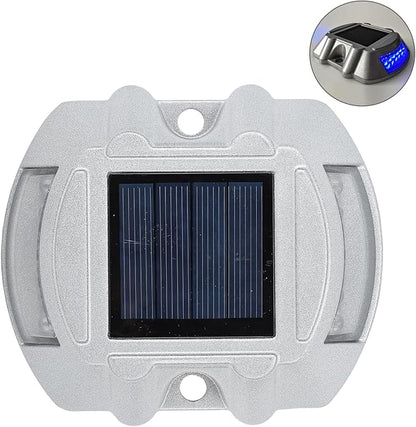 Haofy 12 LED Solar Deck Lights Cordless Installation Aluminum Alloy Shell Intelligent Induction for Outdoor Road Stairs Step Fence Yard Patio Pathway Blue Light