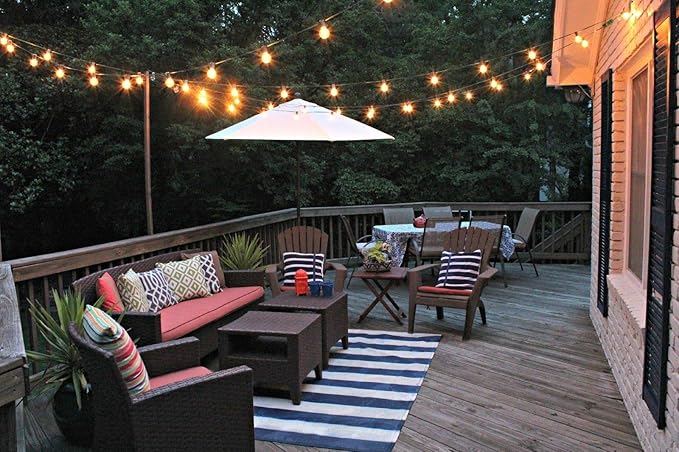 String Lights, LED G40 Globe Waterproof String Light with 25 Bulbs-UL Listd for Indoor/Outdoor Commercial Decor Use Weatherproof Light Tents Market CafePorch Backyard Bistro Party
