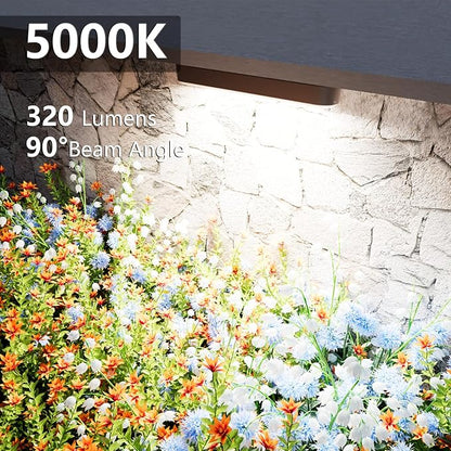 VOLISUN 7 Inch Retaining Wall Lights, IP67 Waterproof Hardscape Lighting, Cuttable Low Voltage Lighting, 12V Paver Lights, 2.8W Outdoor Step Landscape Lights, 5000K Daylight (6 Pack)