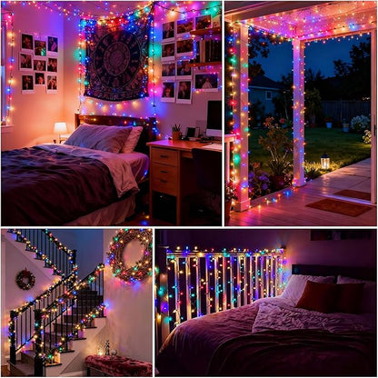 Christmas String Lights (Multicolor - Steady, 25FT), Mini LED String Lights, Waterproof Fairy Lights for Outdoor Indoor Holiday Party Patios Wedding Valentines Day Halloween Xmas Decor