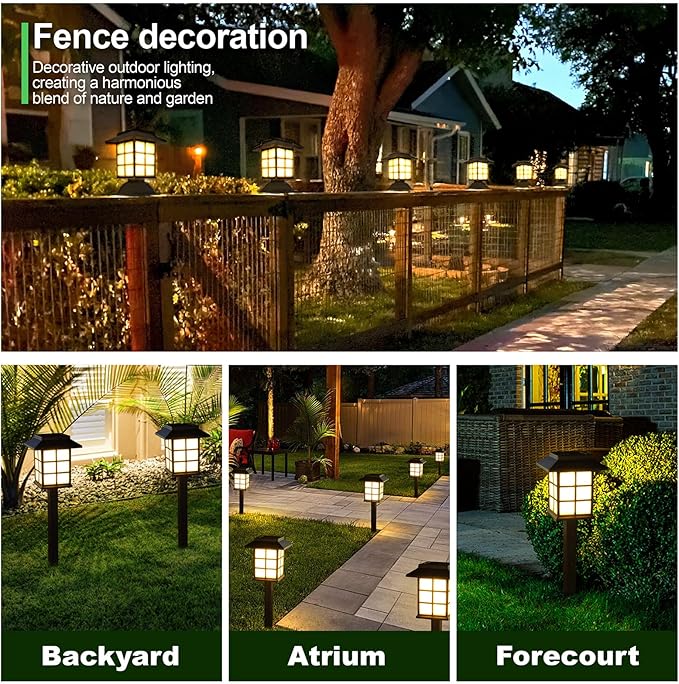 Anordsem Solar Garden Light Outdoor：2 Pack LED Waterproof Pathway Lighting - Uniquely Designed Modern Durable Decorative Lights for Lawns Walkways backyards - Gifts for Gardening Enthusiasts