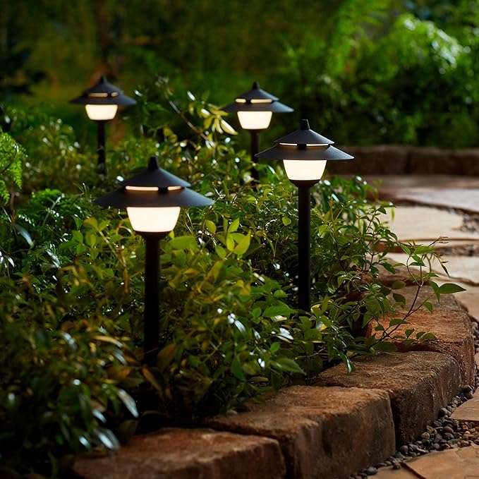 John Timberland Pollack 15" High Modern Outdoor Landscape Path Lights Porch House Exterior Outside Set of 2 LED Bulb Weatherproof Black Metal Glass Shade Front Door Patio Garage Home Deck
