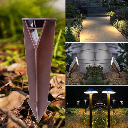 ABS Plastic Ground Stake Spike Replacement for Low Voltage Landscape Light，Outdoor Garden Spotlight Pathway Flood Light,1/2"-14 NPSM Thread