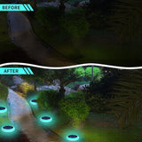 Solar Garden Pathway Lights Color Changing LED Disc Stakes 6 Pack Outdoor Landscape Lighting for Yard Park Walkway | Lumora