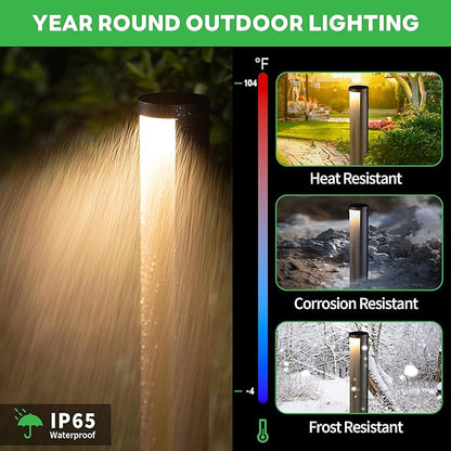 LED Pathway Lights Wired, 12V Landscape Path Lights, Low Voltage Outdoor Waterproof, 5W 200LM Black Aluminum for Lawn Garden 8 Pack