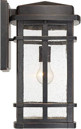 John Timberland Neri Mission Industrial Box-Shaped Outdoor Wall Light Fixture Oil Rubbed Bronze 16" Clear Seedy | Lumora