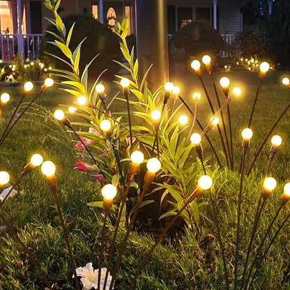 ALENEY 2 Pack Solar Garden Swaying Lights, Wind-Activated Outdoor Lights, Outdoor Pathway Decoration, Warm White