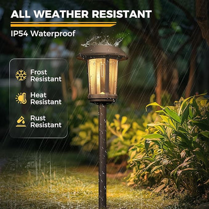 Solar Yard 5-Pack Solar Pathway Lights Outdoor, Solar Powered Garden Lights Waterproof, Auto On/Off Powered Landscape Lighting for Pathway, Porch, Walkway, Driveway